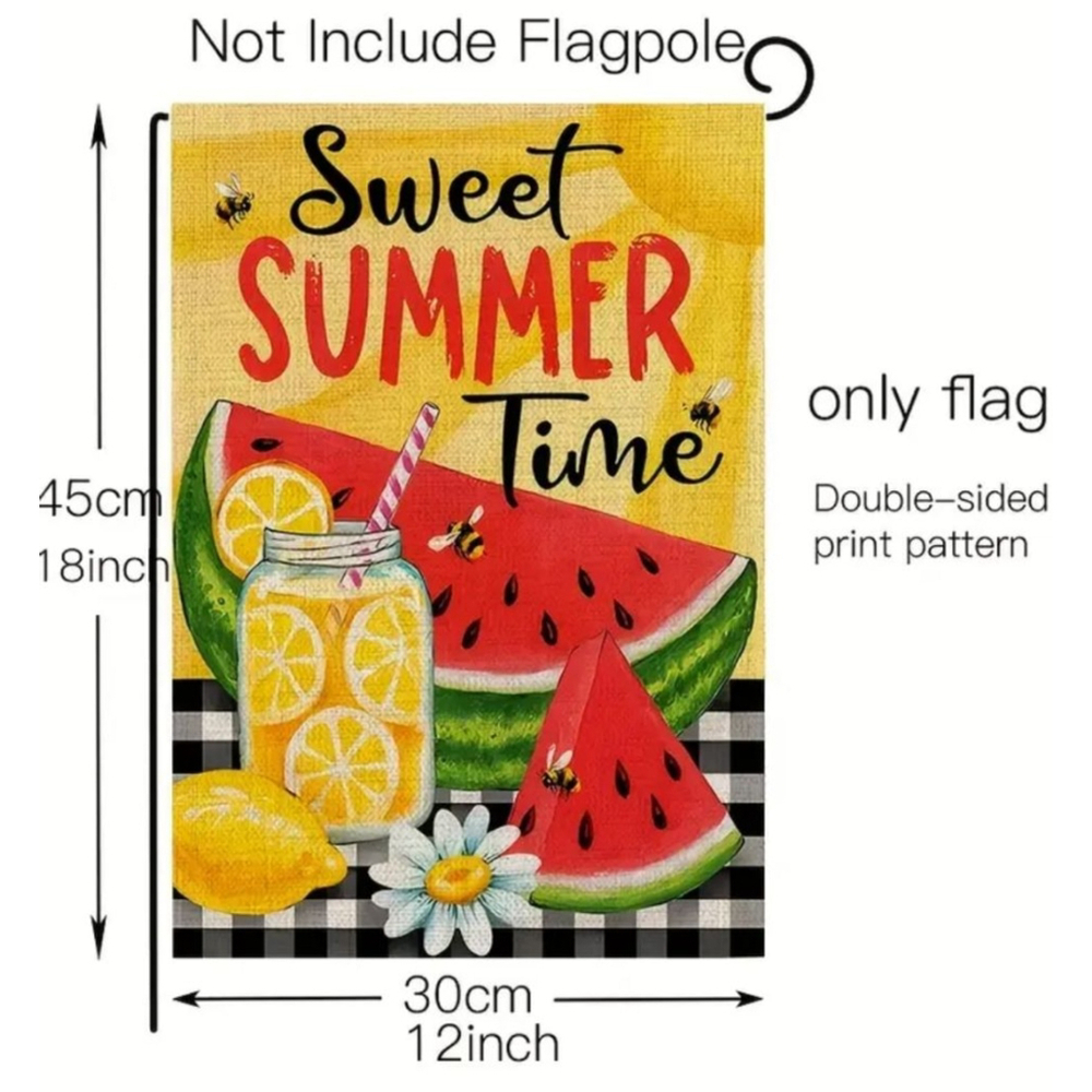 Garden Flag Sweet Summer Time Yellow Red 12x18 - Picture 2 of 2